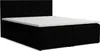 A black boxspring bed with a white mattress topper is shown against a white background. Voir les images du produit