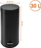 2.02 Metall Treteimer in schwarz - 30 Liter - Mülleimer mit Produktbild-Vorschau 2