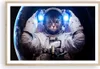Gerahmtes Poster - Rahmen in heller Eiche - Kosmonaut Katze Produktbild-Vorschau 1