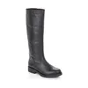 A single black leather boot is shown against a white background. Podgląd zdjęcia produktu