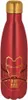 A red metal water bottle with a gold cap and an Iron Man mask design. Podgląd zdjęcia produktu
