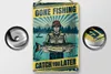 Blechschild Retro 12x18cm Gone Fishing Angeln Produktbild-Vorschau 2