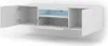 A white wall-mounted TV cabinet with its doors open, revealing shelves and compartments. The cabinet has a modern, minimalist design. Náhled obrázku produktu