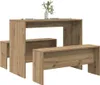 A dining table and bench set with a vase of greenery on top. Náhled obrázku produktu