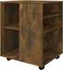vidaXL Rolling Cabinet Smoked Oak 60x53x72 cm Materiál Náhľad obrázku produktu 6