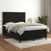 vidaXL Boxspringbett mit Matratze Schwarz 140x190 cm Samt - Produktbild-Vorschau 2
