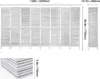 Dimensions and product details of a white wooden room divider. Produktbild-Vorschau