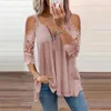 ASKSA Damen Blusen T-Shirt Schulterfrei V-Ausschnitt Tops Produktbild-Vorschau 4