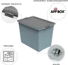 A storage box with callouts highlighting its features. Anteprima dell’immagine prodotto