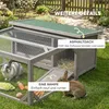 PawHut Hasenstall Kaninchenstall aus Holz 125,5x100x49 cm Produktbild-Vorschau 6