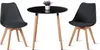 HJ_WeDoo Table de salle à manger ronde noire avec 2 chaises Voir les images du produit 1