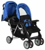 vidaXL Tandem-Kinderwagen Stahl Blau und Schwarz Produktbild-Vorschau 2