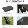 Outsunny Balancelle de Jardin Convertible 3 Places Grand Voir les images du produit 8