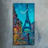 Küchenuhr Bürouhr Leinwand Uhr Quarz 30x60 Paris Eiffel Produktbild-Vorschau 2