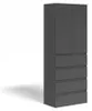 Kleiderschrank Vicco Claus Anthrazit 74 x 191.5 cm mit 4 Produktbild-Vorschau 2