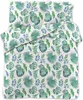 A flat lay of a duvet cover and pillowcases with a tropical leaf pattern. Anteprima dell’immagine prodotto
