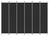 vidaXL 6-tlg. Paravent Schwarz 300x220 cm Stoff Produktbild-Vorschau 3