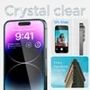 A collage of images showcasing an iPhone with a screen protector, a close-up of the phone's camera, and a building. Produktbild-Vorschau