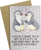 Mr. & Mrs. Panda Glückwunschkarte Pinguine trösten - Grau Produktbild-Vorschau 1