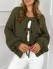 ASKSA Damen Strickjacke Schleife Vorne Strick Cardigan Produktbild-Vorschau 4
