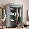 Fahrbarer Stoffkleiderschrank mit Kleiderstange und 6 Produktbild-Vorschau 9