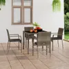 Gartenstühle mit Kissen 4 Stk. Poly Rattan Grau Produktbild-Vorschau 2