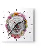 Wanduhr - Quadrat - Glasuhr - Hund Blumen Kinder exotische Produktbild-Vorschau 1