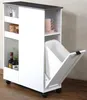 Kuchyňský vozík s košem na odpadky, bílý, KESPER Náhled obrázku produktu 2