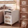 COSTWAY Tavolino con stazione di ricarica, comodino in Anteprima dell’immagine prodotto 4