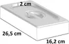 A stainless steel food pan and lid with dimensions indicated. Voir les images du produit