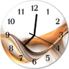 Glasuhr Wanduhr Küchenuhr Echt-Glas 30fi cm Abstrakt orange Produktbild-Vorschau 1