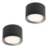Two black cylindrical ceiling lights with silver trim are shown against a white background. Produktbild-Vorschau
