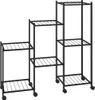 vidaXL Stojan na květiny s kolečky 83x25x83,5 cm černá Náhled obrázku produktu 1