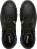 A top-down view of a pair of black work boots with blue accents. Podgląd zdjęcia produktu