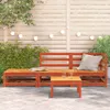 vidaXL Gartensofa mit Fußhocker 2-Sitzer Wachsbraun Produktbild-Vorschau 3