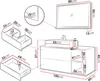 A technical drawing with dimensions of a bathroom vanity set. Náhled obrázku produktu