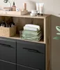 Badezimmer Kommode "Cover" in schwarz matt und Nox Eiche Produktbild-Vorschau 3