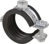 A single pipe clamp with a rubber lining is shown against a white background. Produktbild-Vorschau