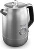 A studio shot of a stainless steel electric kettle. Voir les images du produit