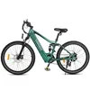 A green electric mountain bike is shown against a white background. Produktbild-Vorschau