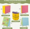 A collage of different foam climbing blocks with dimensions labeled. Produktbild-Vorschau