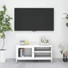 vidaXL Armoire TV Blanc 90x30x44 cm Acier et verre - Meuble Voir les images du produit 12