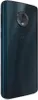 The back of a dark blue Motorola smartphone is shown in a studio shot against a black background. Produktbild-Vorschau