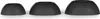 Three black silicone ear tips of different sizes are arranged in a row on a white background. Voir les images du produit