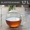 Creano Teekanne aus Glas 1,7l, 3-teilige Glasteekanne mit Produktbild-Vorschau 2