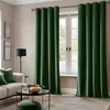 Thermo-Vorhänge Samt Dunkelgrün 140x260 cm Set 2 Stück Produktbild-Vorschau 2