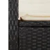 A close-up view of the woven rattan material and cushion of an outdoor furniture set. Produktbild-Vorschau