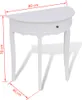 vidaXL Konzolový stolík so zásuvkou Half Round White Náhľad obrázku produktu 3