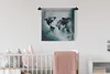 MuchoWow® Wandteppich Wandbehang Weltkarte - Blau - Produktbild-Vorschau 1