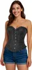 Corset Burlesque Femme Fleurs Noir L (42-44) Voir les images du produit 4